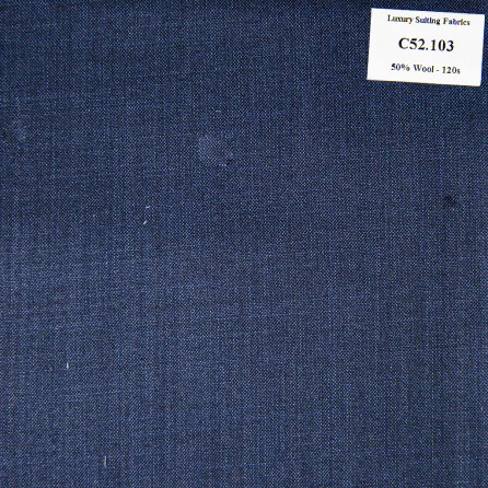 C52.103 Kevinlli V3 - Vải Suit 50% Wool - Xanh Đen Trơn